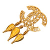 Chanel CC Gold Plated Filigree Fringe Drop Brooch Secondhand