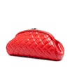 Chanel Quilted Patent Timeless Kiss Lock Clutch Secondhand