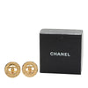 Chanel Gold Plated CC Round Clip On Earrings Secondhand
