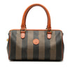 Fendi Pequin Coated Canvas Boston Bag Secondhand