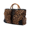 Gucci Large Pony Hair Leopard Print Bamboo Shopper Tote Secondhand
