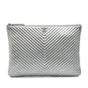 Chanel Medium Metallic Chevron Calfskin O Case Clutch Secondhand