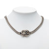 Chanel CC Brass Double Snake Chain Knot Necklace Secondhand