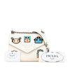 Secondhand Prada Saffiano Cuir Monochrome Robot Patches Envelope Chain Flap