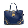 Prada Saffiano Turnlock Double Zip Studded Tote Secondhand