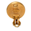 Secondhand Chanel Gold Plated Faux Pearl Logo Round Clip On Earrings