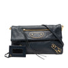 Balenciaga Goatskin Motocross Classic Metallic Edge Envelope Clutch with Strap Secondhand
