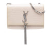 Saint Laurent Medium Croc Embossed Leather Monogram Kate Tassel Crossbody Secondhand