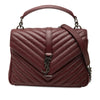 Saint Laurent Medium Chevron Sheepskin Monogram College Satchel Secondhand