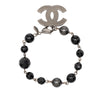 Chanel Silver Plated CC Faux Pearl Bracelet Secondhand