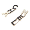 Chanel Gold Plated and Enamel Cha-Nel Logo Drop Push Back Earrings Secondhand