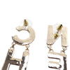 Chanel Gold Plated and Enamel Cha-Nel Logo Drop Push Back Earrings Secondhand
