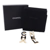 Chanel Gold Plated and Enamel Cha-Nel Logo Drop Push Back Earrings Secondhand