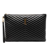 Secondhand Saint Laurent Quilted Chevron Leather Monogram Document Holder