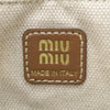 Secondhand Miu Miu Striped Canvas Logo Drawstring Handbag