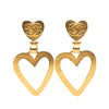Chanel CC Gold Plated Heart Dangle Clip On Earrings Secondhand