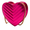 Saint Laurent Mini Chevron Metallic Leather Monogram Love Heart Chain Bag Secondhand