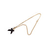 Secondhand Chanel CC Gold Plated Enamel Velvet Bow Pendant Necklace