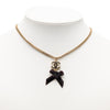 Secondhand Chanel CC Gold Plated Enamel Velvet Bow Pendant Necklace