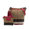 Burberry Mini Mega Check Canvas Ashby Tassel Bucket Bag Secondhand