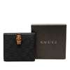 Gucci GG Canvas and Leather Bamboo Compact Wallet Secondhand