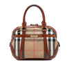 Burberry Small Leather Trimmed House Check Canvas Bridle Orchard Satchel Secondhand