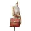 Ferragamo Leather Gancini Trifolio Top Handle Bag Secondhand