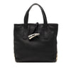 Burberry Small House Check Trimmed Grainy Calfskin Horn Toggle Tote Secondhand