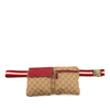 Secondhand Gucci GG Canvas Web Double Pocket Belt Bag