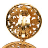 Chanel CC Gold Plated Filigree Double Orbs Dangle Clip On Earrings Secondhand