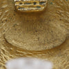 Chanel Gold Plated Rue Cambon Medallion Clip On Earrings Secondhand