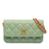Chanel Mini CC Quilted Caviar Clutch With Chain Secondhand