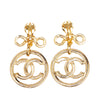 Chanel Gold Plated CC Drop Clip On Earrings Secondhand