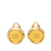 Secondhand Chanel CC Gold Plated Round Clip On Earrings