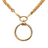 Chanel CC Gold Plated Double Chain Loupe Magnifying Glass Pendant Necklace Secondhand