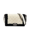 Secondhand Chanel Old Medium Bicolor Shearling Boy Flap