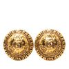 Chanel CC Gold Plated Rue Cambon Round Clip on Earrings Secondhand