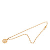 Chanel CC Gold Plated Strass Round Pendant Necklace Secondhand