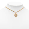 Chanel CC Gold Plated Strass Round Pendant Necklace Secondhand