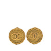 Chanel CC Gold Plated Round Clip On Earrings Secondhand