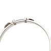 Hermès Palladium Plated and Leather Belt Buckle Bangle Secondhand