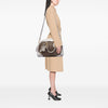 Prada Leather Trimmed Canvas Canapa Logo Fringe Bauletto Bag Secondhand