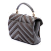 Saint Laurent Medium Calfskin and Suede Chevron Monogram College Satchel Secondhand