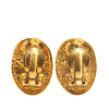 Chanel Gold Plated CC Crown Clip On Earrings Secondhand