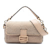 Fendi Medium Shearling Selleria Baguette Satchel Secondhand