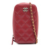 Chanel CC Quilted Lambskin Zip Phone Case Secondhand