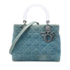 Dior Medium Denim Cannage Acrylic Handles Lady Dior Secondhand