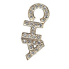 Chanel CC Gold Plated Crystals Logo Push Back Earrings Secondhand