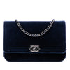 Chanel Quilted Velvet Boy Wallet On Chain Secondhand