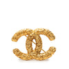 Chanel CC Gold Plated Baroque Embossed Brooch Secondhand